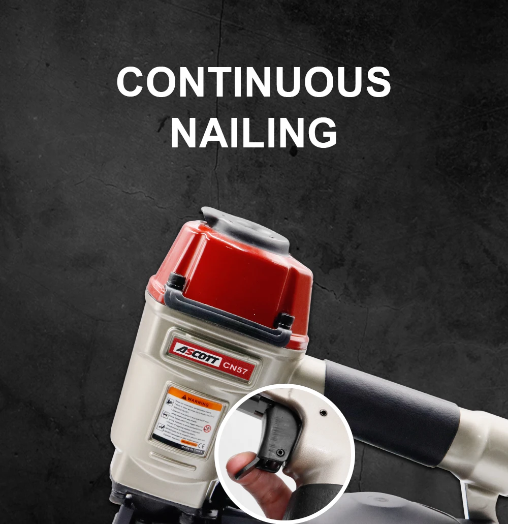 CN57 CN70 CN80 CN90B Pneumatic Coil Nailer for Pallet Nailing Crate Making Cladding Fence Construction Woodworking