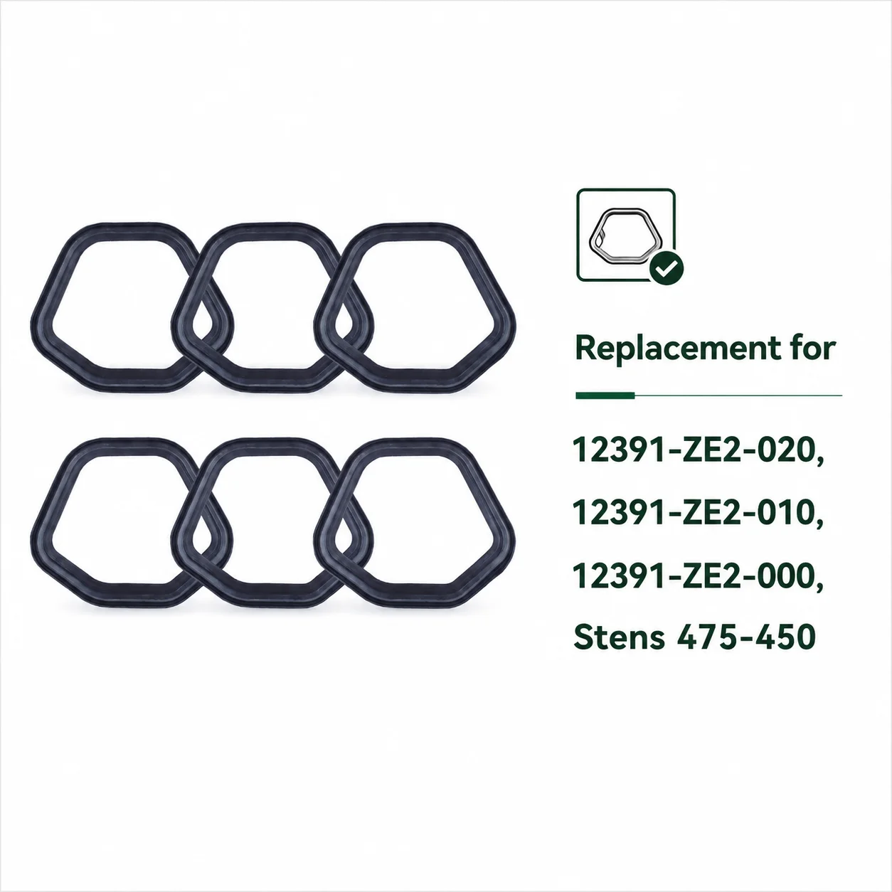 6X Valve Cover Gasket Set For Honda GX270 GX390 GX340 GX240 188F Generator Engine Replaces 12391-ZE2-020 010 000 Stens 475-450