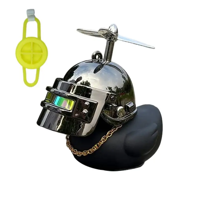 Anatra per auto con casco Ciondolo vento rotto Piccola anatra nera Casco da motore per bici da strada Accessori per ciclismo senza luci