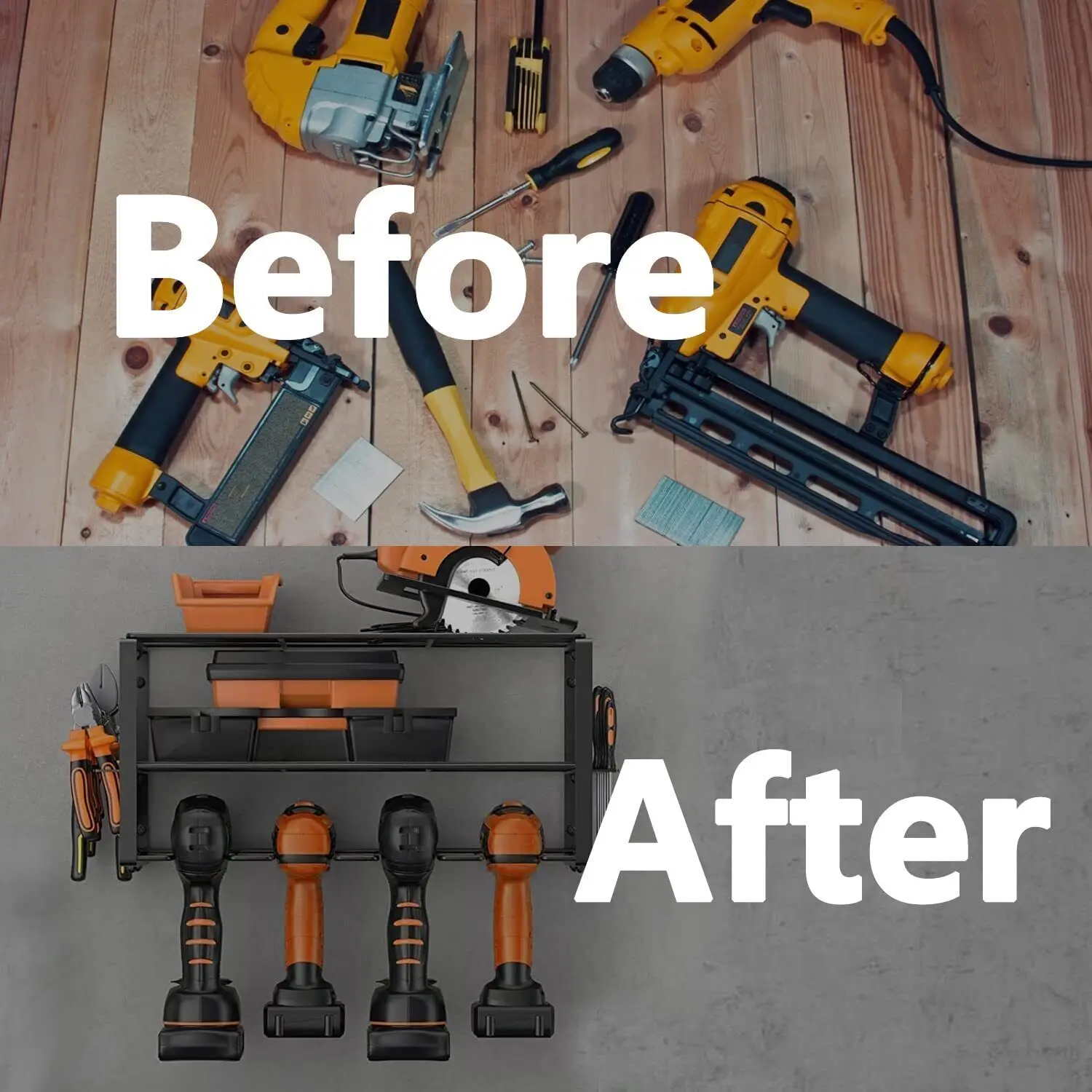 Hand Power Tool Organizer Rack Tool Shelf Cabinet Wall Mount Electric Drill Holder Heavy Duty Storage Rack for Garage Workshop