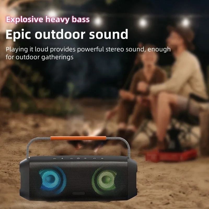 Subwoofer inalámbrico Bluetooth 5,3 Caixa De Som sonido envolvente estéreo alta potencia 60W portátil al aire libre IPX7 altavoces impermeables RGB