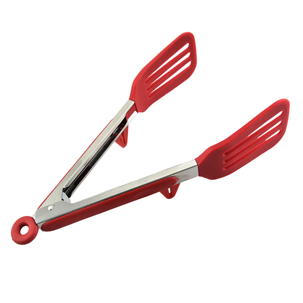 

Stainless Steel Food Tongs Buffet Serving Silicone Head Kitchen Frying Salad Fruits Restaurant Clamp