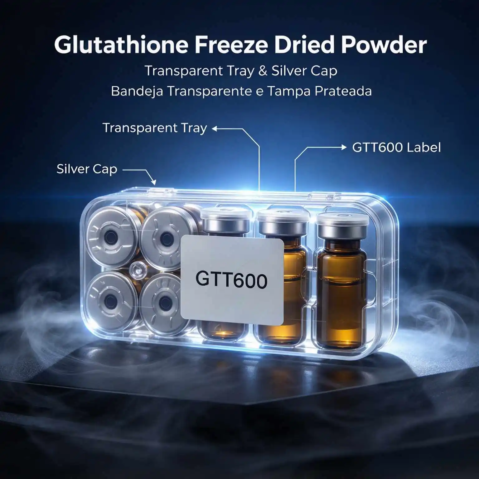 High-Quality  Freeze-Dried Powder, Repairs Skin Damage (Random Cap Colors, Production Date Subject to Actual Goods)，Glutathione