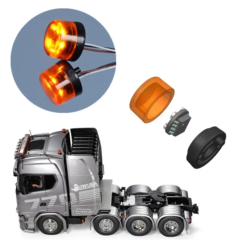 LED The Roof Revolving Light Wick Kit for 1/14 Tamiya RC Truck Trailer Tipper Scania 770S 8×4 56371 Car Diy Parts