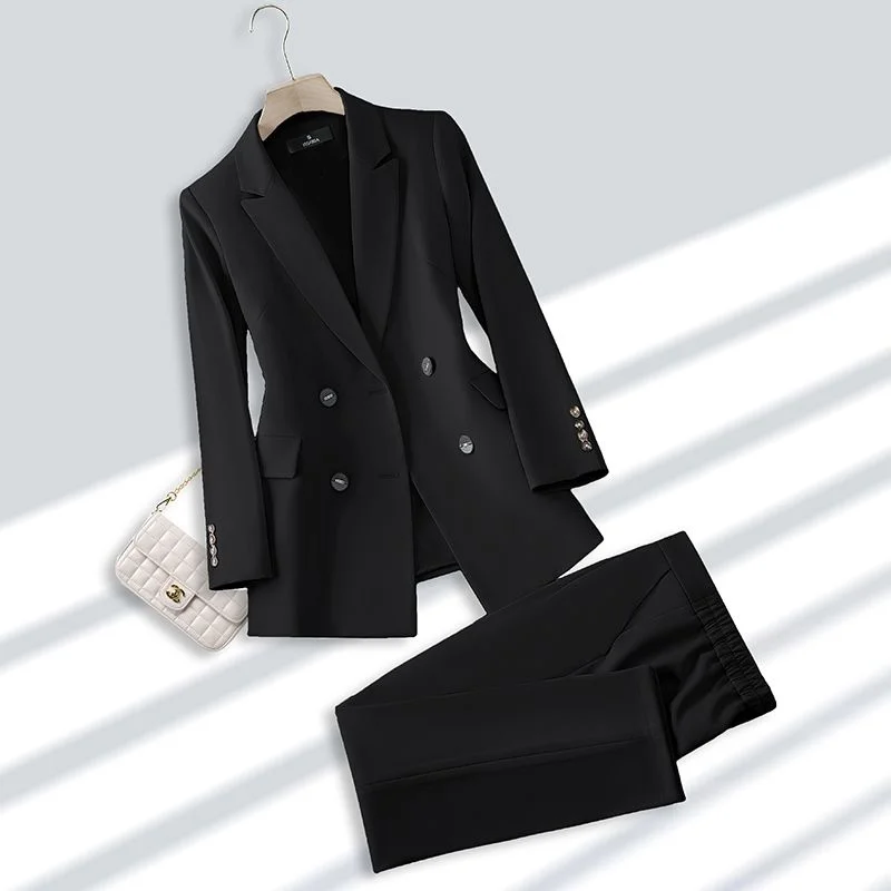 Fashion High-quality Office Suit Jacket And Trousers 2-piece Set Blazer Female Spring And Autumn Temperament For Women Clothing