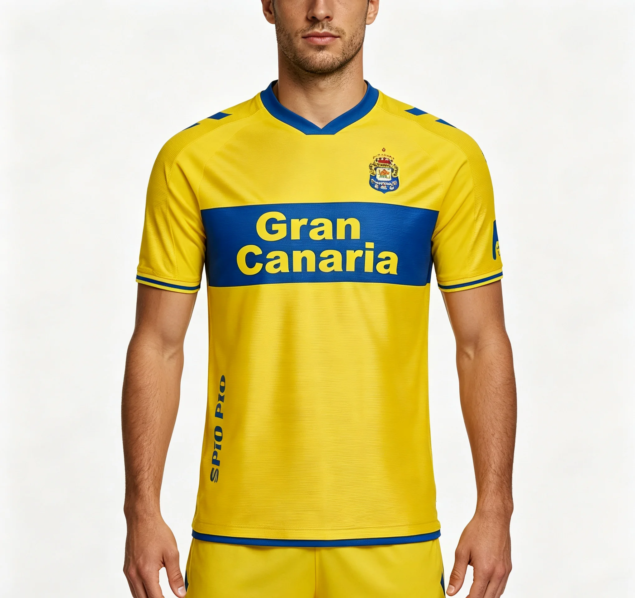 Neu eingetroffen: 26-27 Spanien Las Palmas-Stil Mehrfarbiges Fußballtrikot mit Gran Canaria-Aufdruck für Erwachsene und Jungen, Fußball-Trainings- und Spieluniform – Detail 1