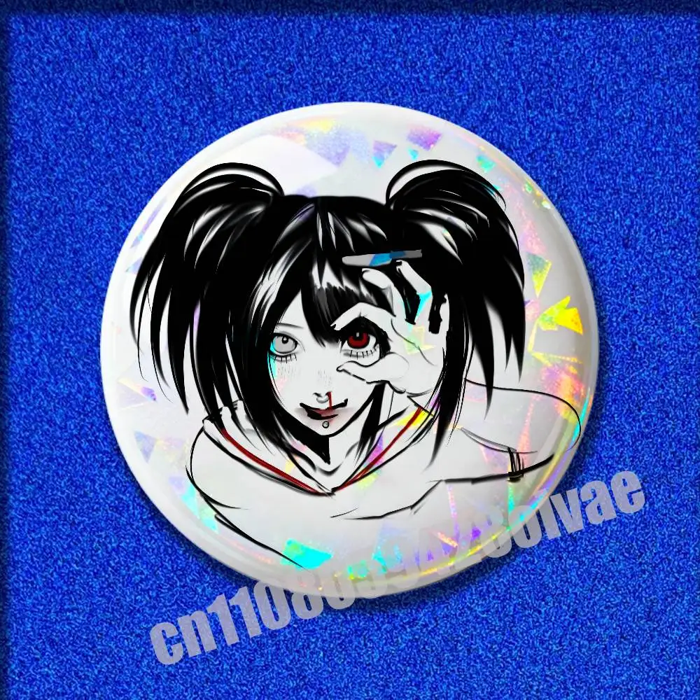 For S-Senketsu Akochan H-Hiro kun Mettasashi Pins Insignia Badge Pin Cover Emblem Round Ornament 75mm Cosplay Brooch Button