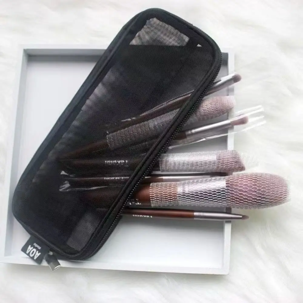 

Mesh Makeup Brush Bag Women Beauty Tools Travel Organizer Mesh Kit Pouch Multipurpose Wash Storage Accessories