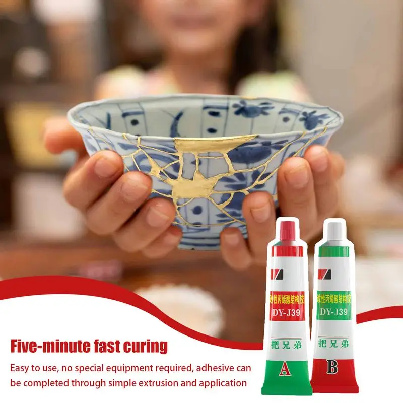 Lem logam 1 Pasang kuat cepat kering, lem logam kokoh untuk industri keramik porselen kaca rumah