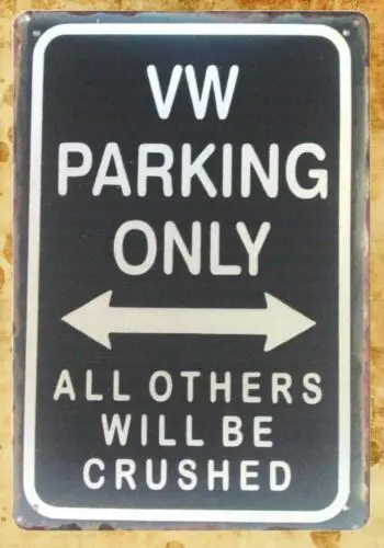 metal advertising plaques VW Parking Only tin metal sign