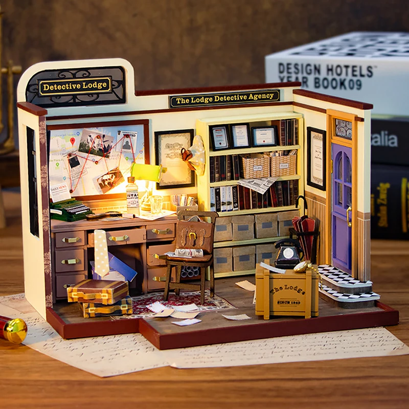 Mini casa delle bambole in legno Kit casa piccola Puzzle 3D assemblare modello di costruzione giocattoli decorazione della casa con luci a LED case