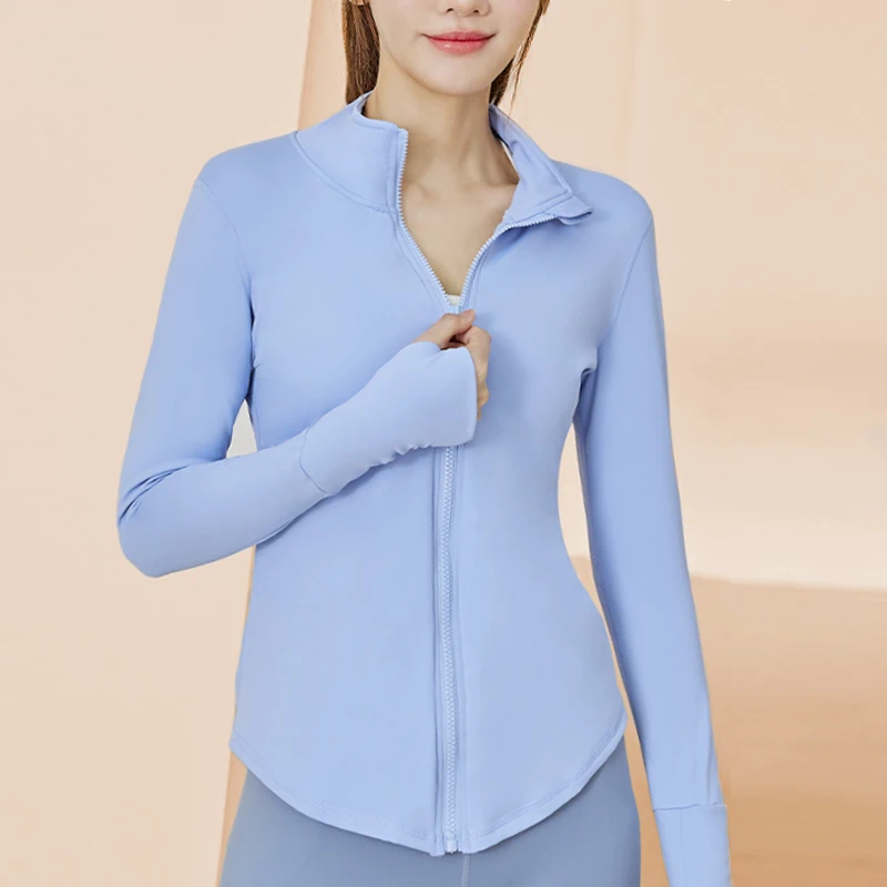 

PofyBofy Winter Sports Jackets Women Warm Fleece Workout Long Sleeve Fitness Jackets Women Slim Fit Yoga Jacket with Thumbhole