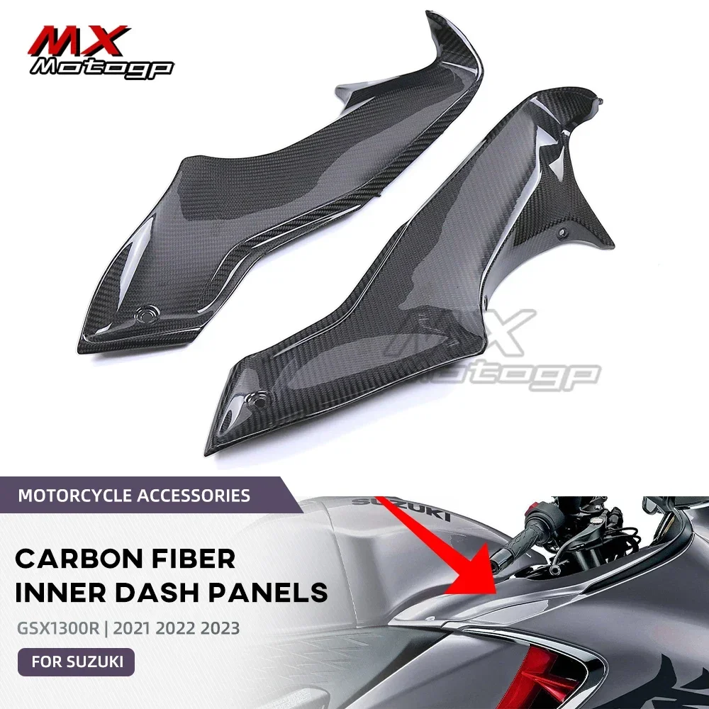 Carbon Fiber Inner Dash Panels Covers For SUZUKI GSX1300R GSX 1300R Hayabusa 2021-2024 Motorcycle Instrument Side Panels Fairing