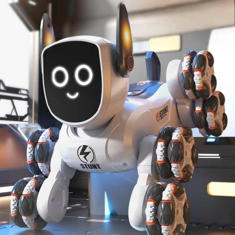 Q193 Robot Pies RC Inteligentne Sterowanie Głosowe Mechaniczny Zwierzak Indukcja Gestów Rotacja Transformacja Akrobacje Zwierzę Prezent dla Dzieci na Boże Narodzenie