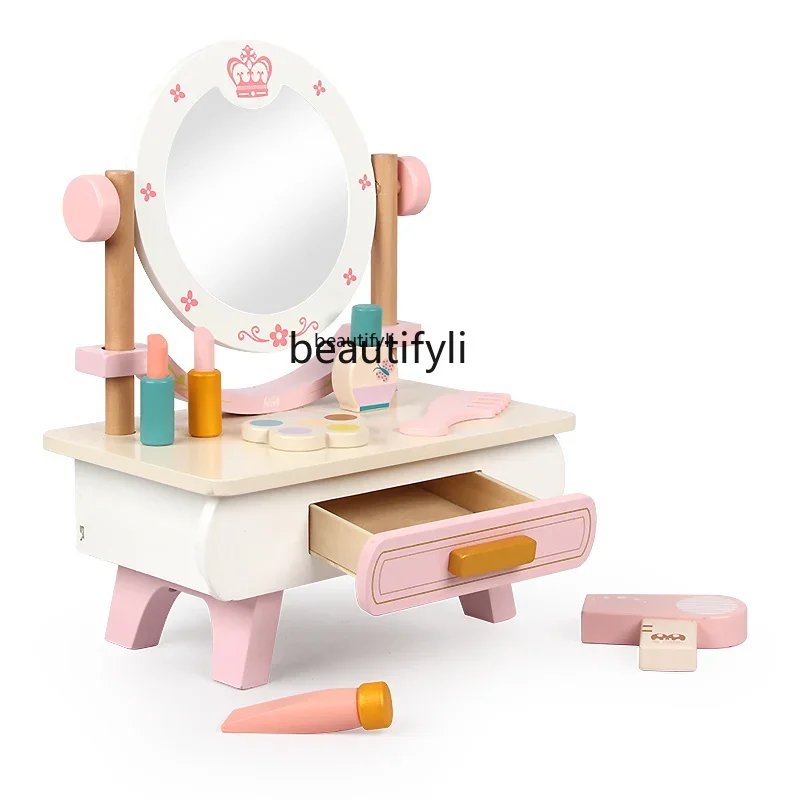 Children 1-3 years old girl dressing table simulation princess wooden dresser toy holiday birthday gift