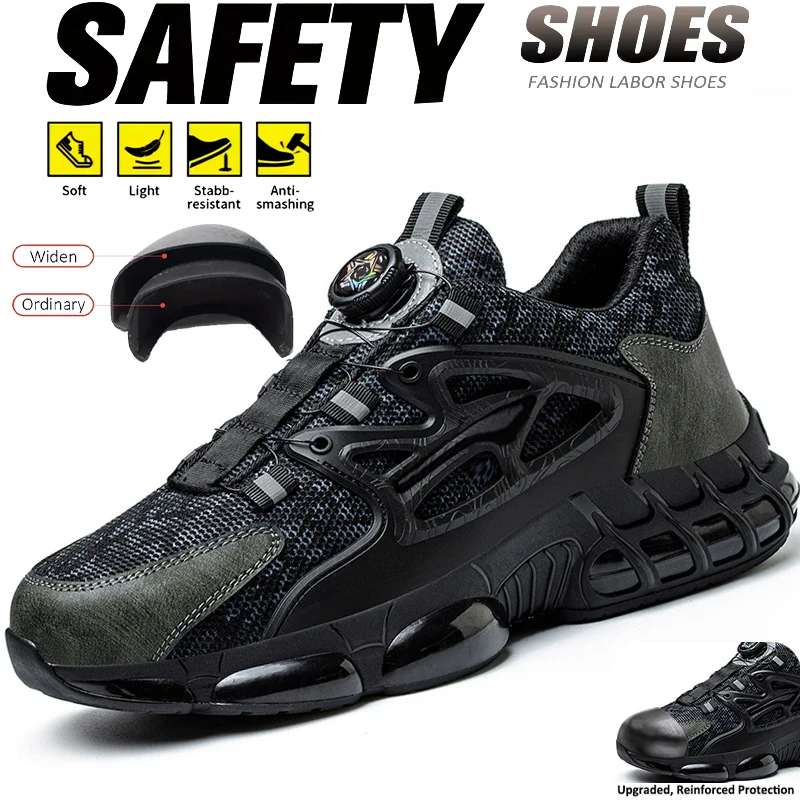 Sicherheitsschuhe für Herren, stoßfest, durchstichsicher, Arbeitsschuhe, Stahlkappen-Sicherheitsschuhe, Herren-Sicherheitsstiefel, Sneaker, Arbeitsstiefel, unzerstörbare Schuhe.