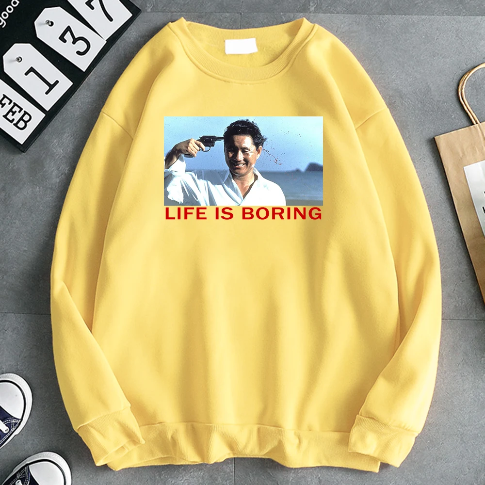 Life Is Boring Funny  Print Male Hoodies Warm Casual Men Hoody Thick Fashion Hoodie For Mens Oversize Comfortable Streetwear