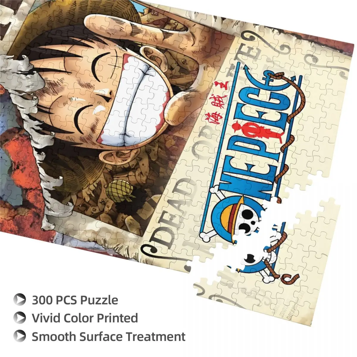 Anime Manga Luffy Legpuzzel voor kinderen 300-delige houten puzzels stukken leuk leercadeau voor jongens meisjes