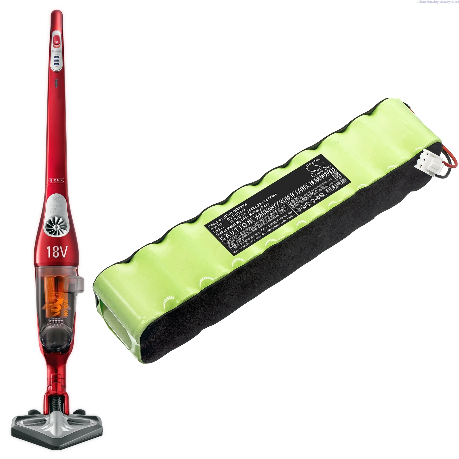 18.0v 3000mah bateria de aspirador de pó RS-RH5233 para rowenta rh8753 rh8758 2210017128, para tefal ty8751rh9a0 ty8758rh9a0