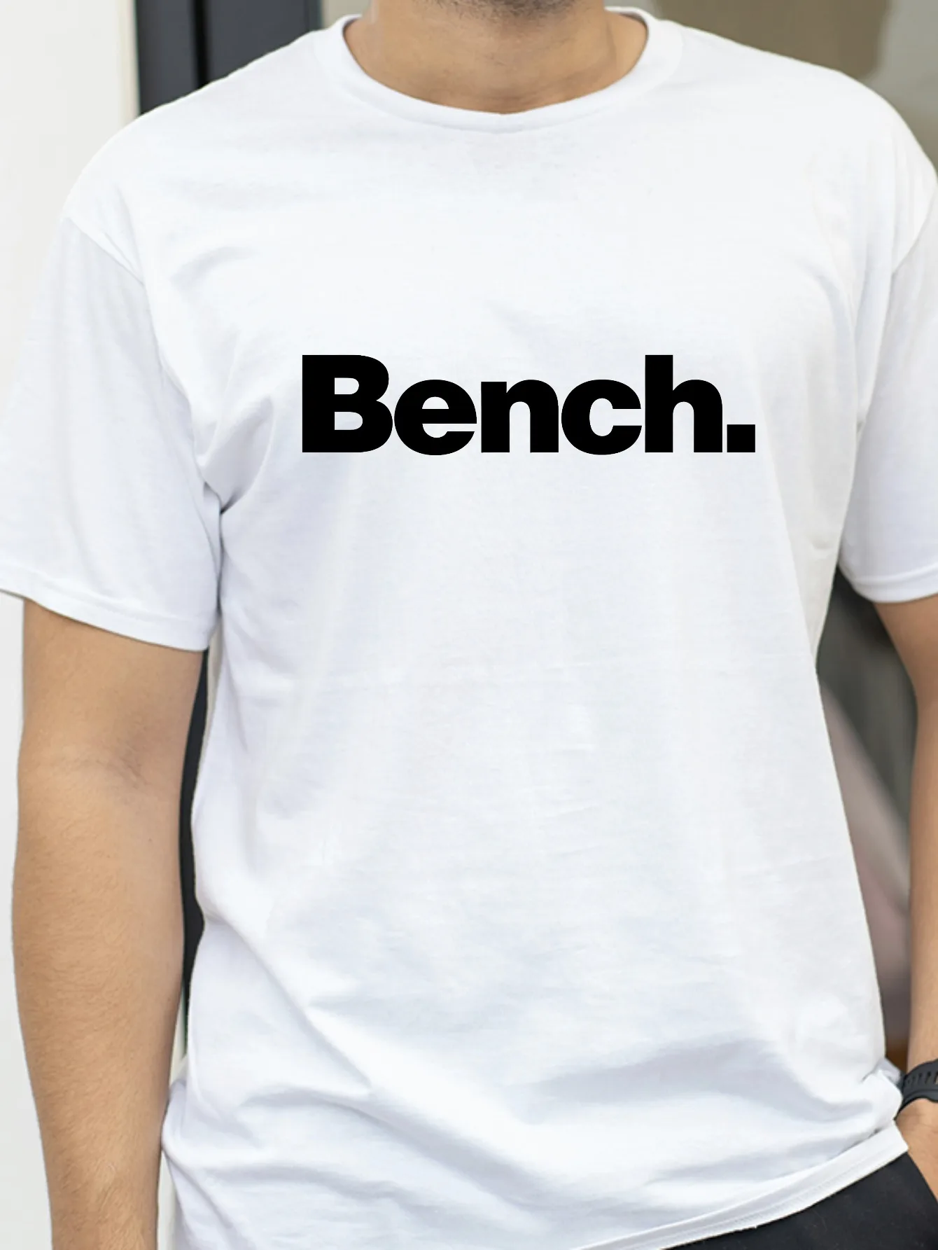 تي شيرت رجالي صيفي قطني عالي الجودة عصري كاجوال رياضي فضفاض مطبوع برقبة دائرية وأكمام قصيرة