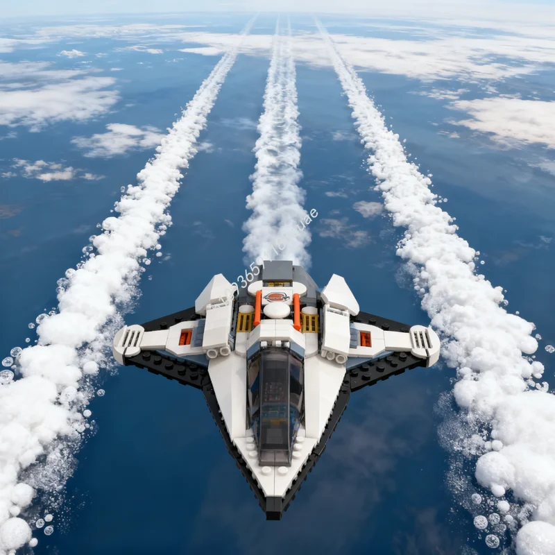 452 peças de Blocos de Construção de Modelo de Espaçonave MOC, Presentes Criativos de Natal, Brinquedo Educativo DIY