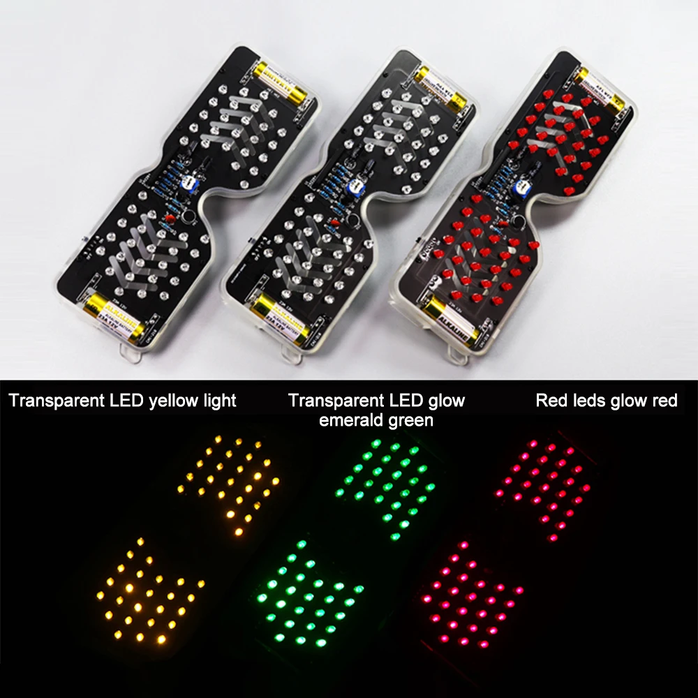 Kit di pratica di saldatura per occhiali illuminati Occhiali da vista a LED attivi dal suono Kit elettronico fai-da-te per progetti di apprendimento scolastico