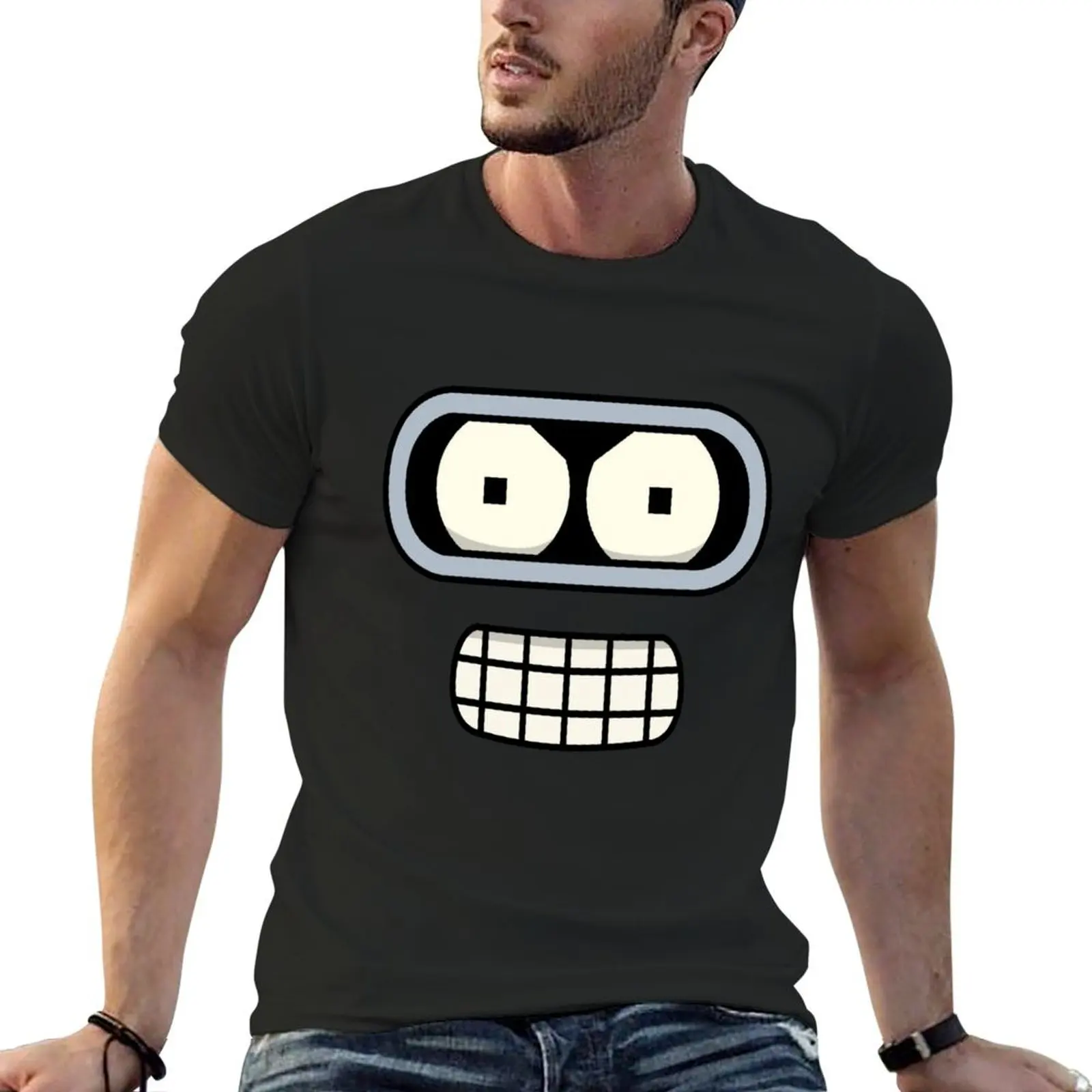 

Bender's Face T-Shirt man clothes customs design your own blue archive Aesthetic clothing mens graphic t-shirts big and tall