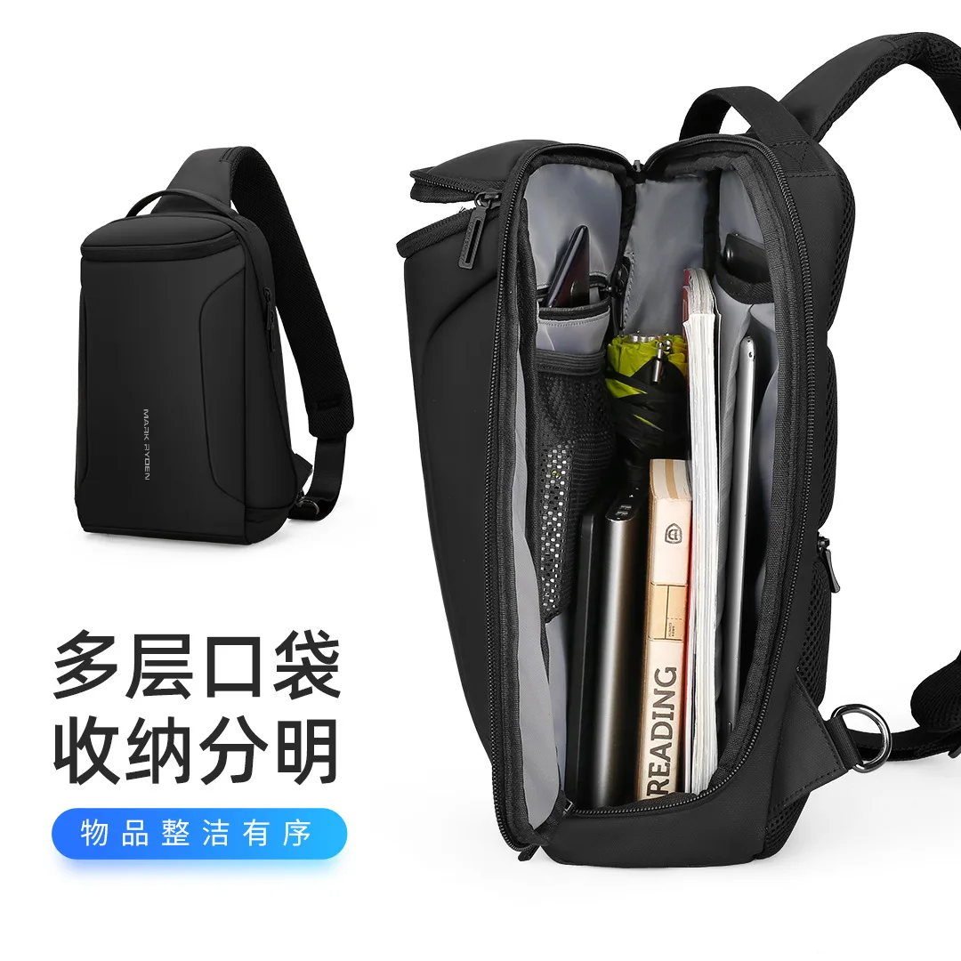 Large Capacity Shoulder Bag New Business and Casual Water Splashing Prevention Crossbody Bag Multi functional Men\'s Chest Bag