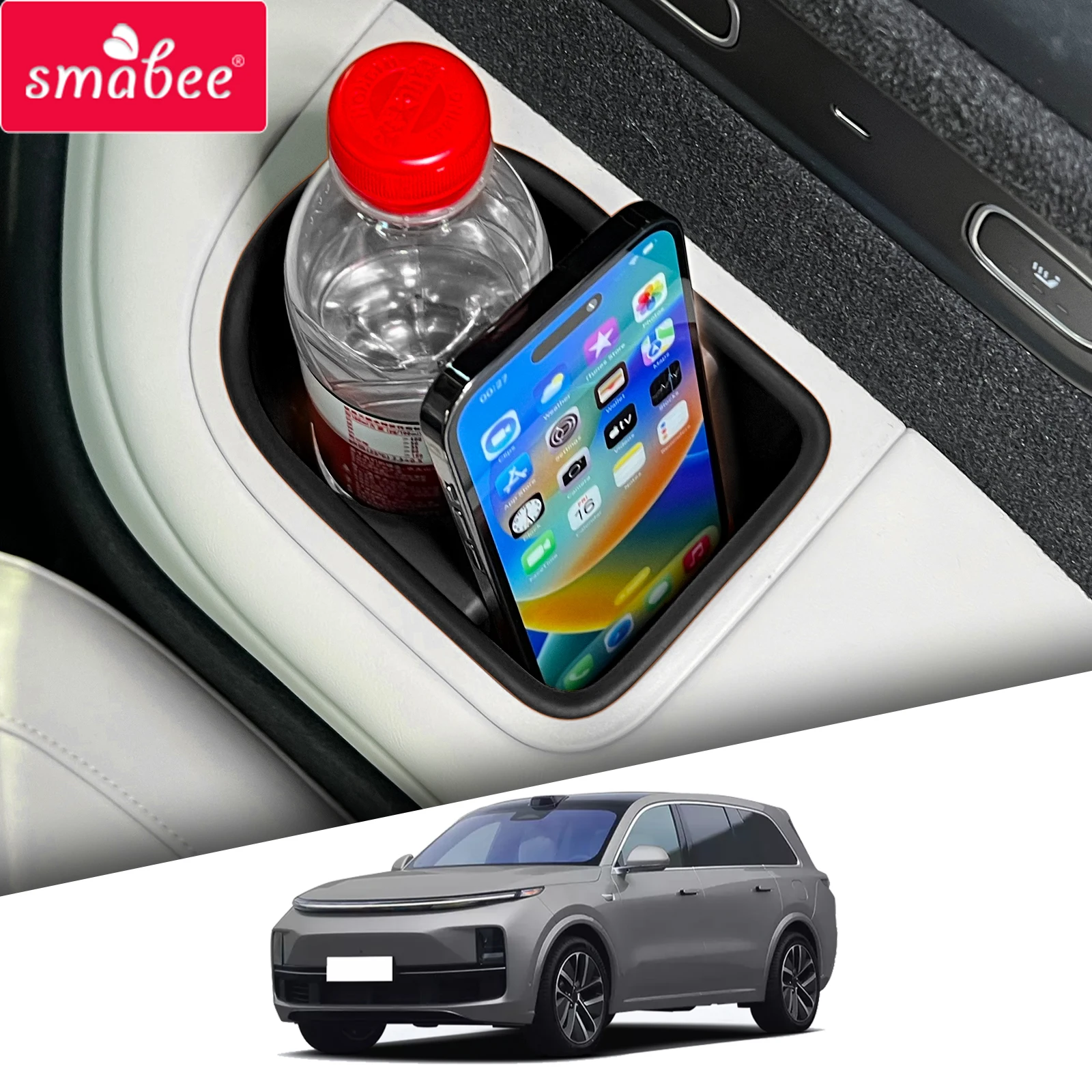 

Smabee Anti-Slip Shock-absorbing Cup Holder for Li L9 L8 Third Row Water Storage Cup Box Car Accessories 2pcs/set