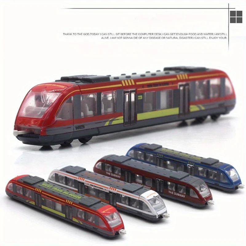 Simulation Alloy Metal High-Speed Rail Diecast Train Toy Model Subway Glide Car Train Educational Toys for Boys Children Gift