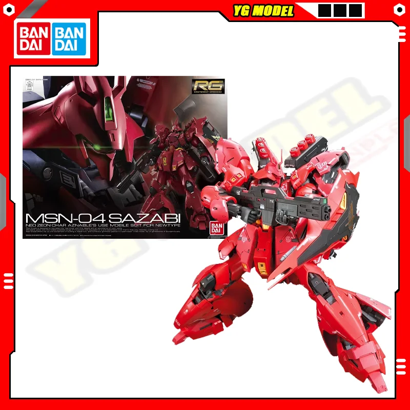 

Bandai Genuine MSN04 SAZABI GUNDAM RG 1/144 Action Figure Robot Periphery Collectible Assembly Model Toy Ornaments Gift Children