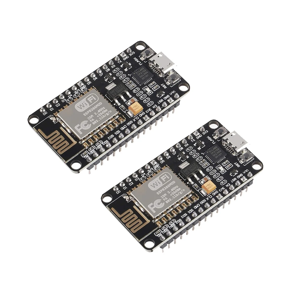 2Pcs ESP8266 NodeMCU CP2102 ESP-12E WiFi Module Internet of Things Development Board Works for Arduino IDE/Micropython