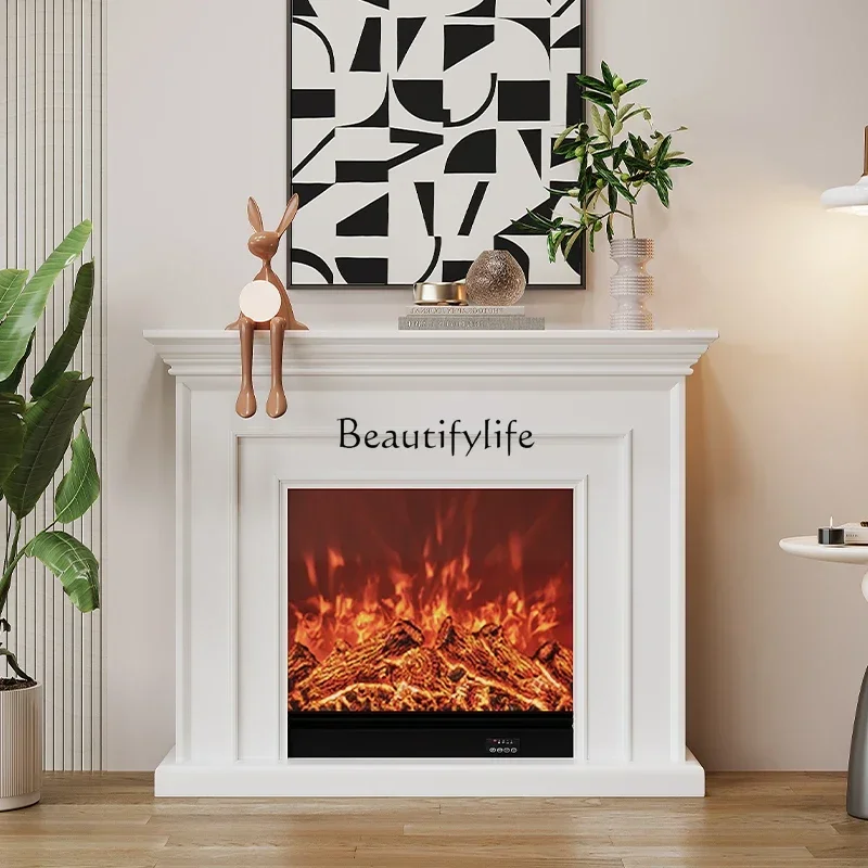 

1PJ12PJ12American fireplace decorative cabinet French mantel simulation fire home