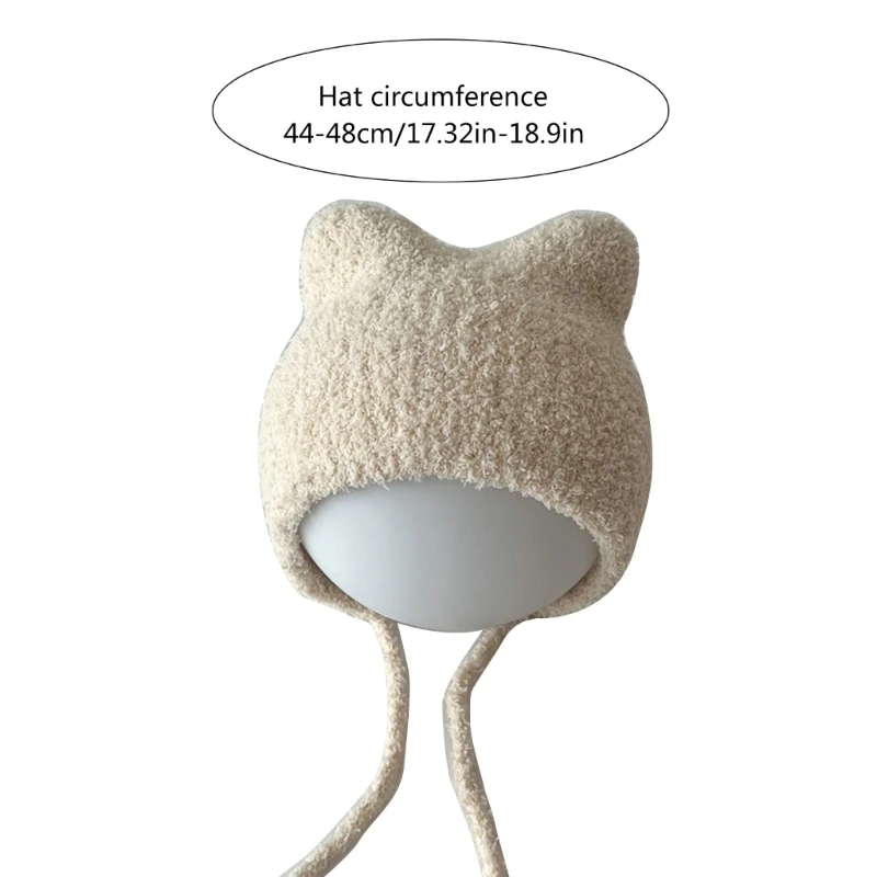 B2EB Toddlers Ear Protections Hat with Chin Strap Tied Design for Cold Day Wearing