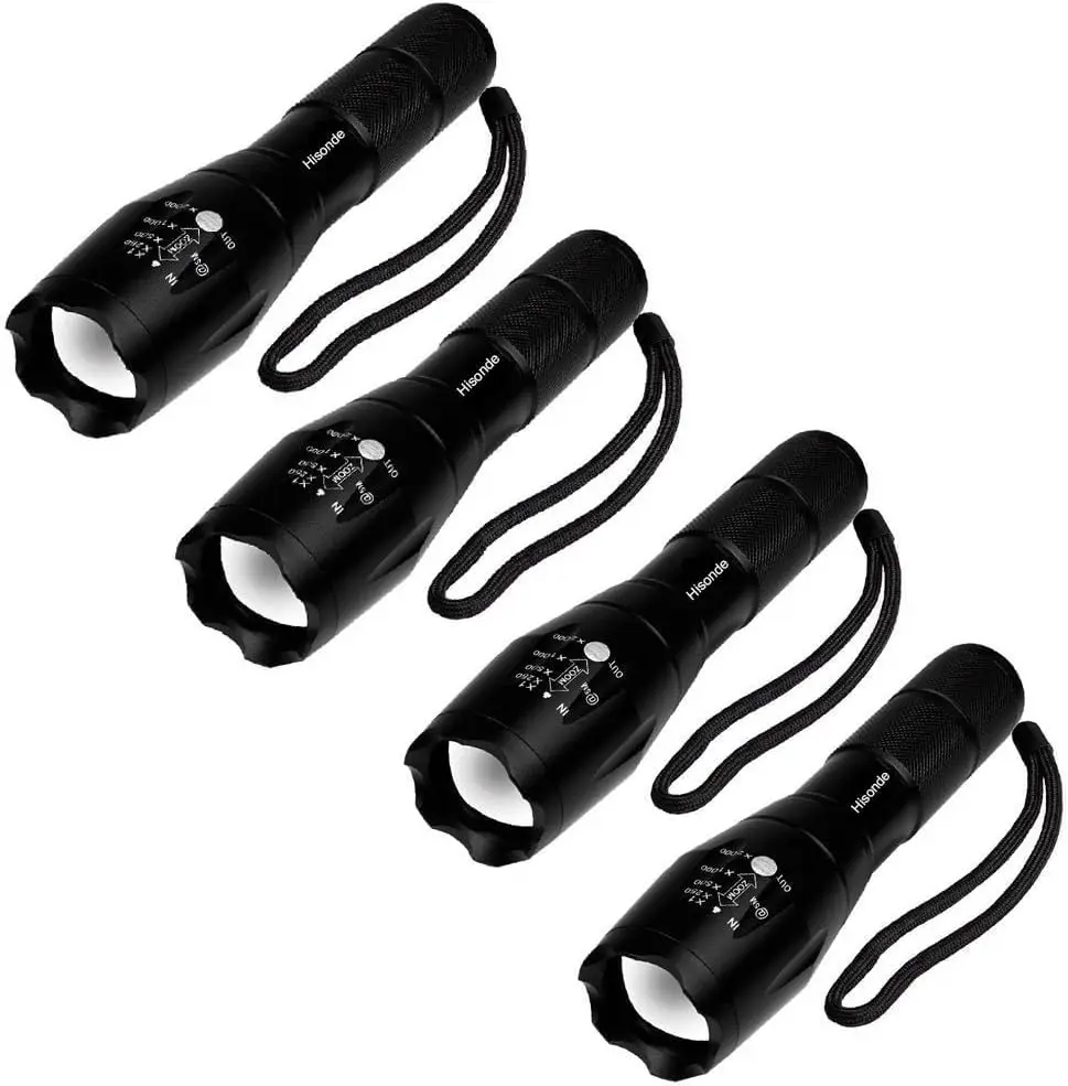 Grade 5 Mode High Lumens Tactical Led Waterproof Flashlight (4-Pack)