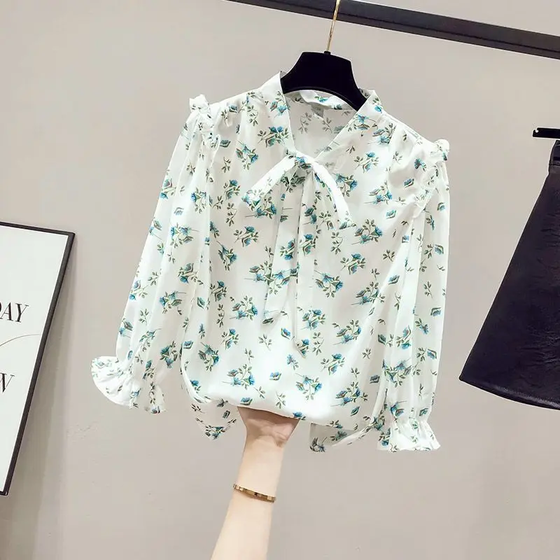 

Ladies Large Size Summer irt White Flower Chiffon Loose Top Mom's Wardrobe ential Versatile Busin Casual Sle