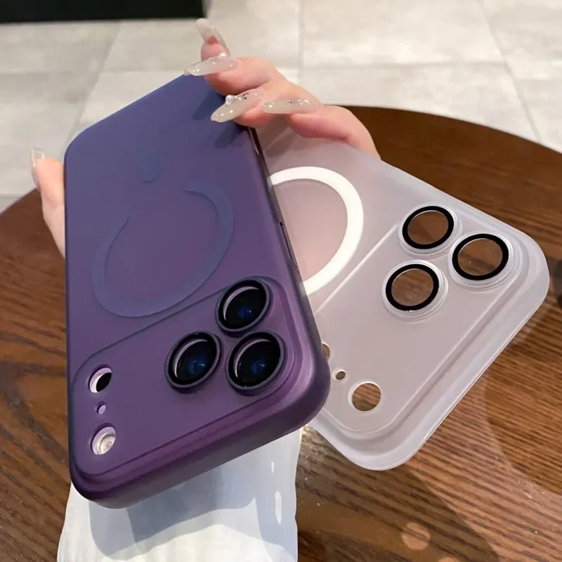 Luxury Ultra Thin Matte Clear For Magsafe Case for iPhone 17 Air 16 15 14 Plus 13 12 11 Pro Max Magnetic Wireless Charge Cover - náhled 3