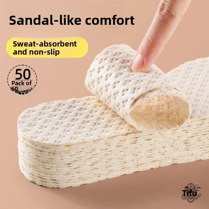 Disposable Cotton Shoe Inserts Women's Footwear Absorbent Breathable Unisex Military Training Suitable Barefoot Anti-slip