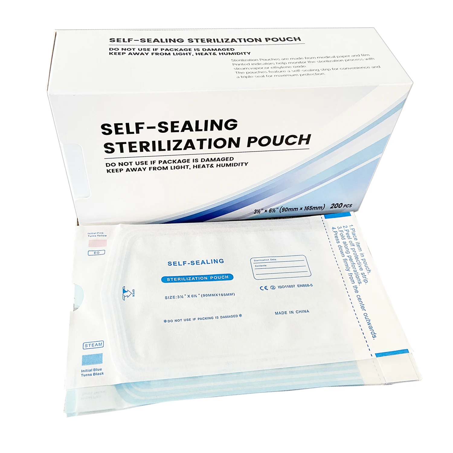 200pcs/Box Dental Self-sealing Sterilization Pouches Bags Medical-grade Disposable Tattoo Dental Nail Art Accessories