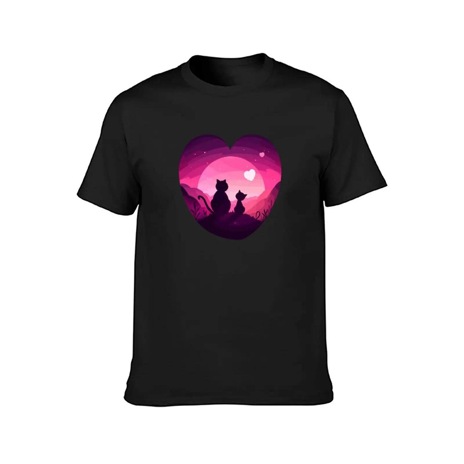 Love Sundown Cats - Love Valentine's Day Lover Couple Cute Funny T-Shirt plus sizes tees sweat t shirts men