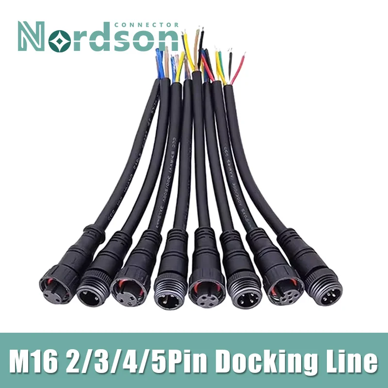 M16 23/4/5pin Waterproof Connector Male Female Docking Plug LED Cable Connector Light Sensor Terminal Car Quick Docking IP67