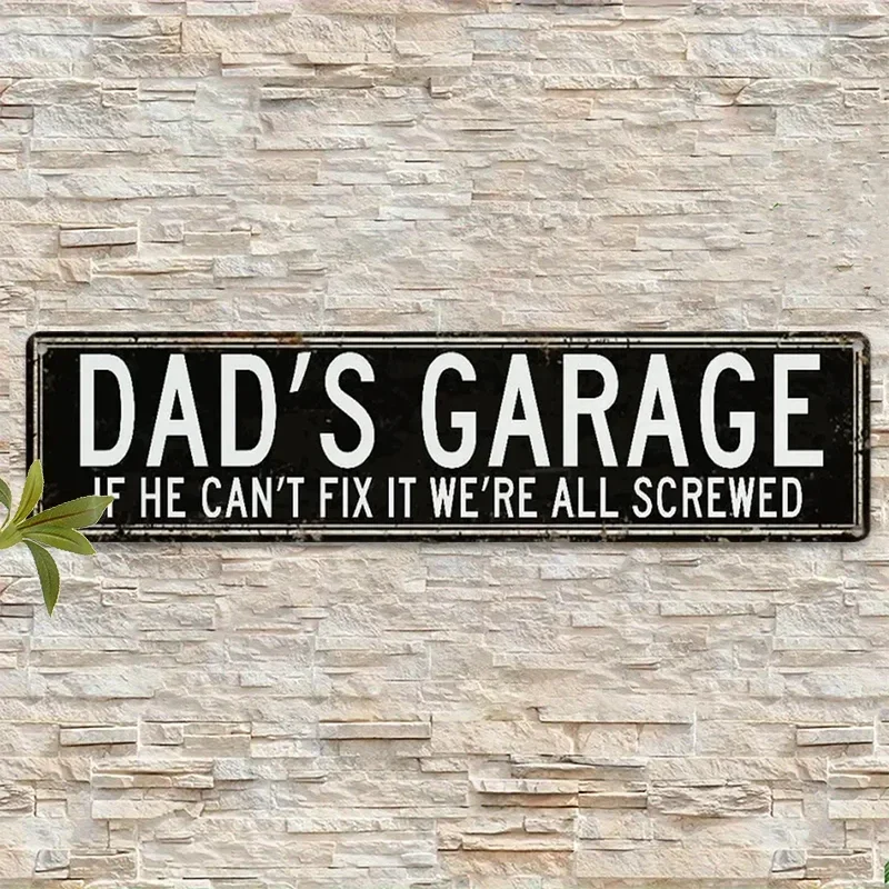 2D Flat Retro Funny Quote Aluminum Sign for Dad, 