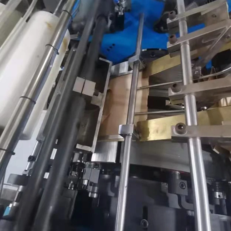 High Speed Automatic V Bottom Kraft Grocery Sandwich Food Paper Bag Making Machine Rope Handle Paper Bag Machine with Window