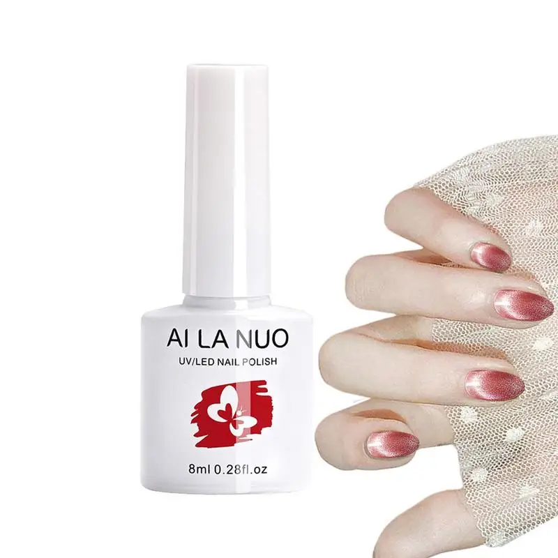 Esmalte de uñas ojo de gato, laca artística magnética de 0,28 oz, esmalte Soak Off, Gel brillante de larga duración para salón de belleza