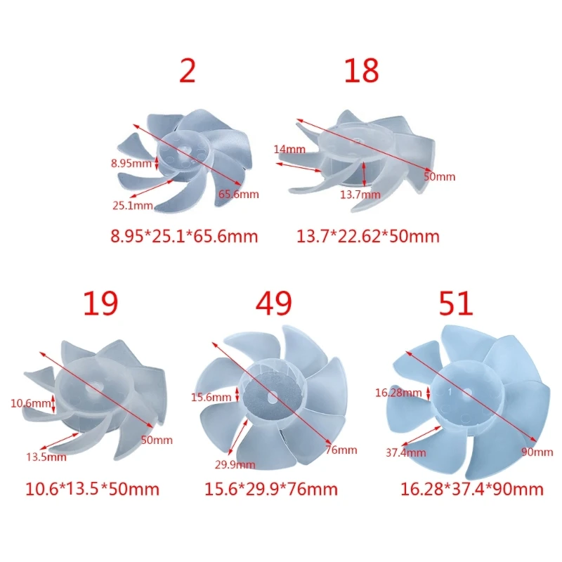 Mini-Lüfterflügel, Kunststoff-Lüfterflügel-Ersatz, kleine Power-Haartrockner-Lüfterblätter