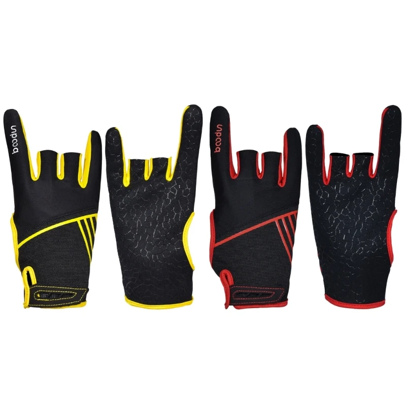 Y1UB NonSlip Bowling Gloves SemiFinger Instruments Sports Gloves Bowling Accessories