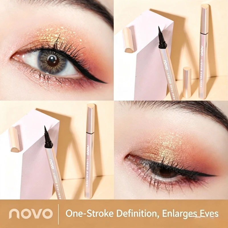 Novo Sparkling Eyeliner Pen Flows Freely, Lines Are Clear, Eyeliner Pen Outlines The Eyes in One Stroke, Enlarges The Eyes