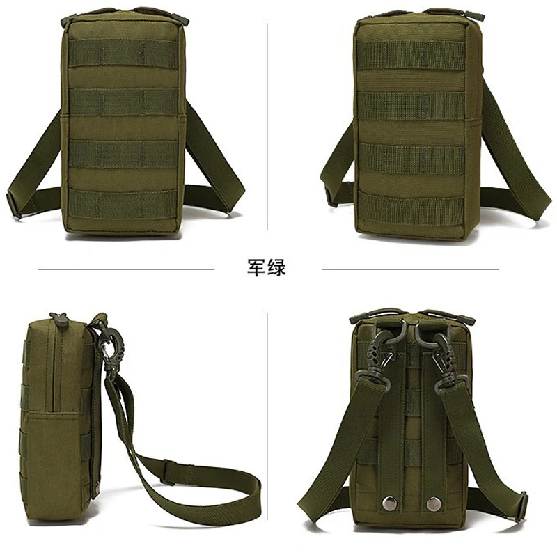 

Tactical MOLLE Accessory Pouch - Detachable Waist Pack with Multi-Compartment for Outdoor & EDC Black Waist Bag Belt Bag