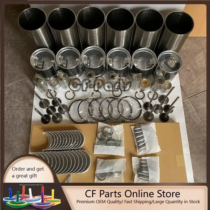 6DB1 Engine Overhaul Kit With Valve Bearings Piston Rings For Truck Diesel Engines Piston 30017-97100 110MM
