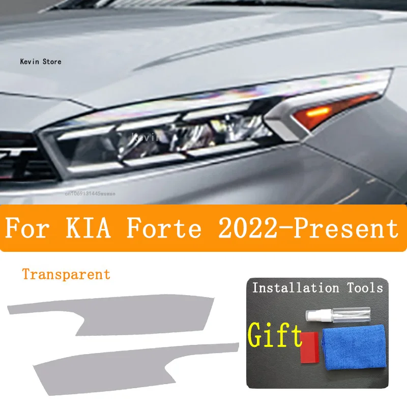 Per KIA Forte 2022-2023 auto faro tinta fumé nero pellicola protettiva accessori TPU riparazione antigraffio